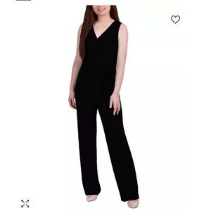 NY Collection Sleeveless Black Surplice Jumpsuit - S - NWT